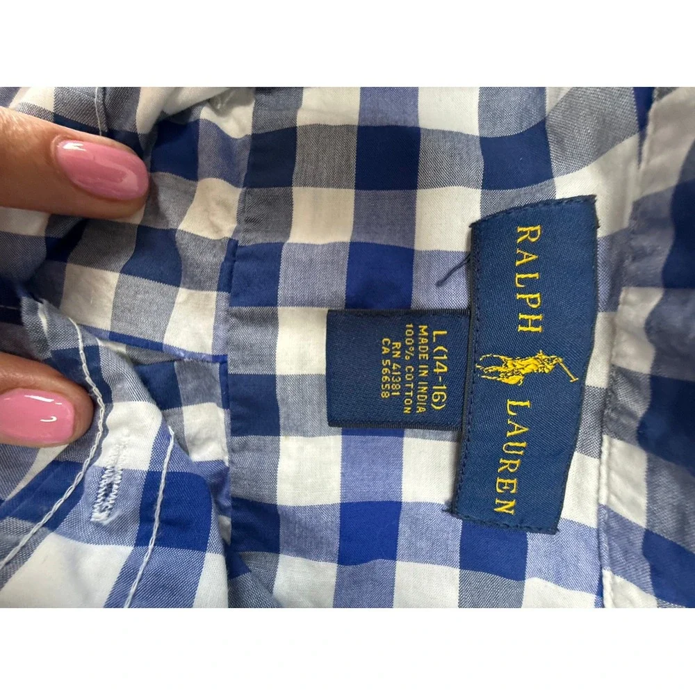 Polo Ralph Lauren Boys Lot of‎ 3 Shirts Hoodie Tee Shirt Gingham Shirt  L 14/16